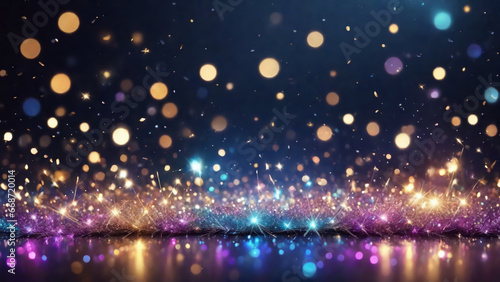 A gorgeous glittery, sparkling, abstract background is a great choice for your project. It will create a feeling of elegance, luxury and dynamism that will captivate your viewers. Generative AI