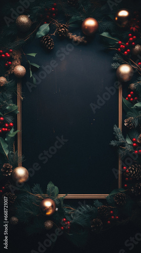 Christmas background with christmas tree.