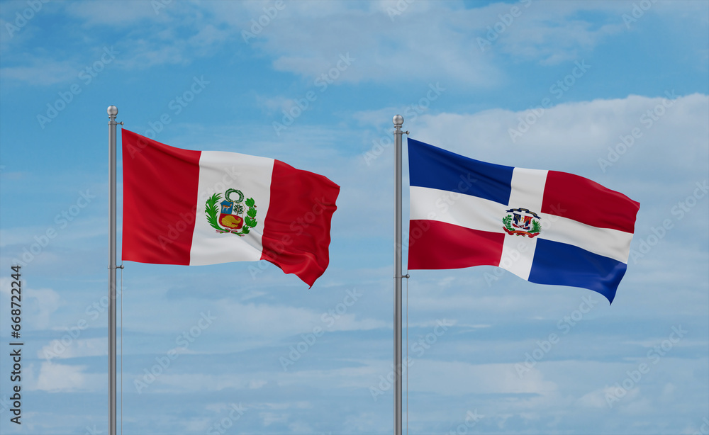 Belgium and Peru flags, country relationship concept Belgium and Peru flags, country relationship concept