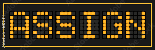 Orange color led banner in word assign on black background