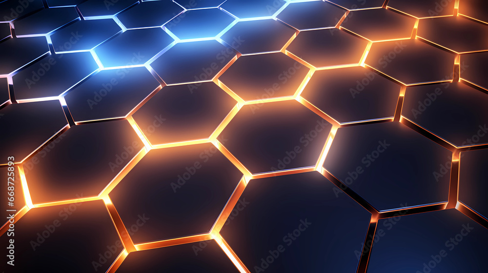 futuristic abstract background in hexagon pattern with glowing lights, wallpaper, sci-fi image futuristic abstract background in hexagon pattern with glowing lights, wallpaper, sci-fi image