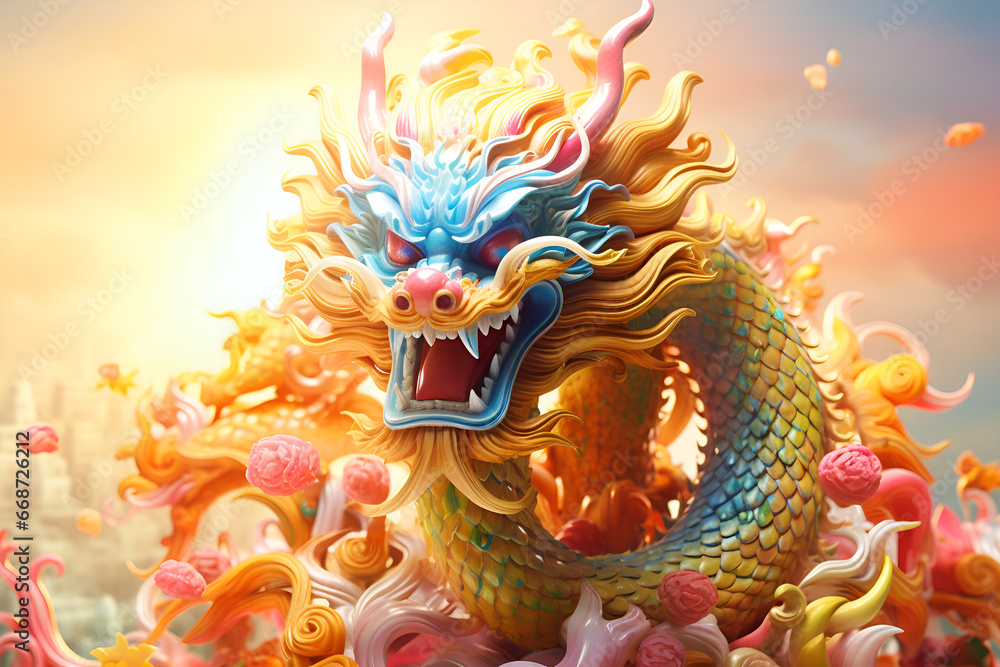 chinese new year dragon statue