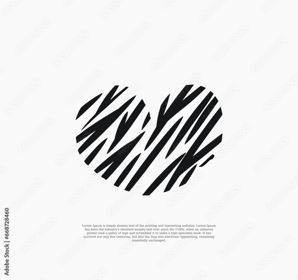 love zebra logo design template