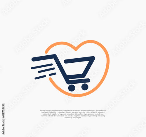 love fast shopping logo design template