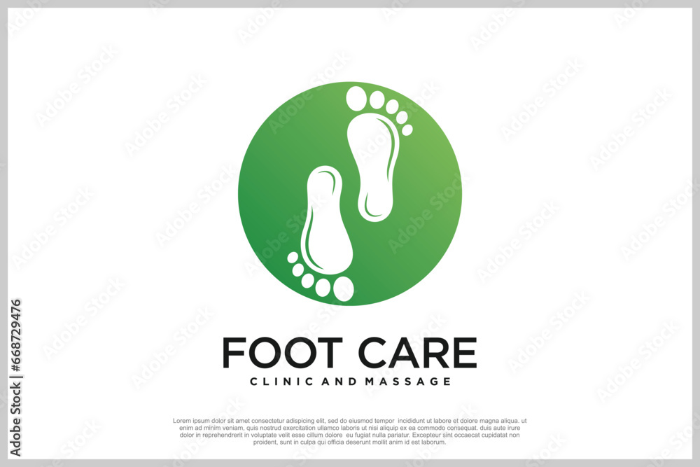 Reflexology logo design with podiatry and foot clinic unique concept Premium Vector Reflexology logo design with podiatry and foot clinic unique concept Premium Vector