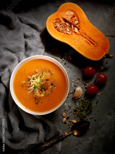 pumpkin soup with pumpkin seeds pumpinkin