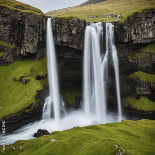 waterfall in the mountains