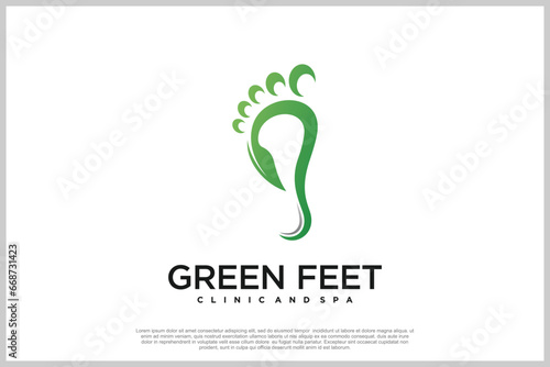 Reflexology logo design with podiatry and foot clinic unique concept Premium Vector