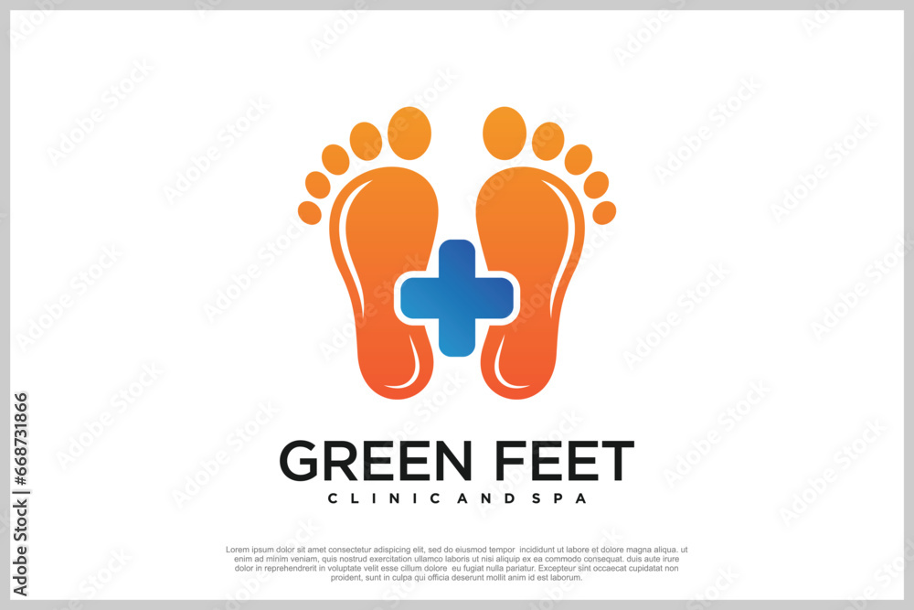 Reflexology logo design with podiatry and foot clinic unique concept Premium Vector Reflexology logo design with podiatry and foot clinic unique concept Premium Vector
