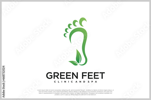 Reflexology logo design with podiatry and foot clinic unique concept Premium Vector