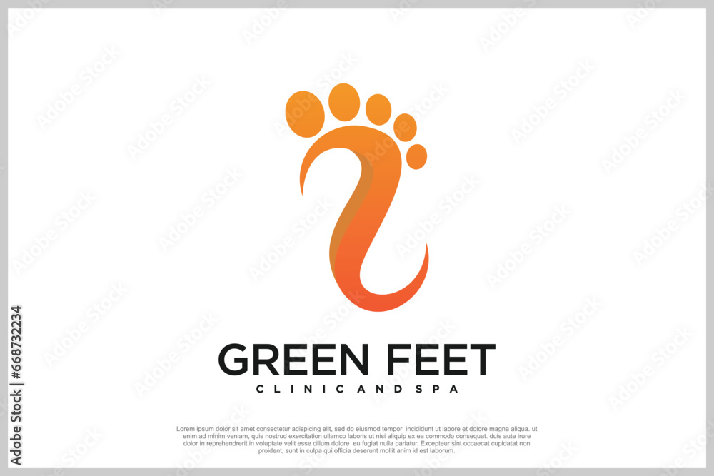 Fototapeta premium Reflexology logo design with podiatry and foot clinic unique concept Premium Vector