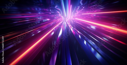 futuristic light rush  vibrant streaks creating an ethereal tunnel of glowing beams and abstract beauty.