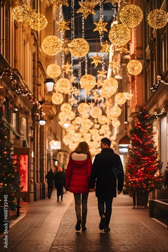 people in the christmas market