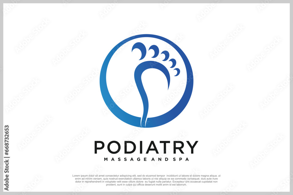 Reflexology logo design with podiatry and foot clinic unique concept Premium Vector Reflexology logo design with podiatry and foot clinic unique concept Premium Vector