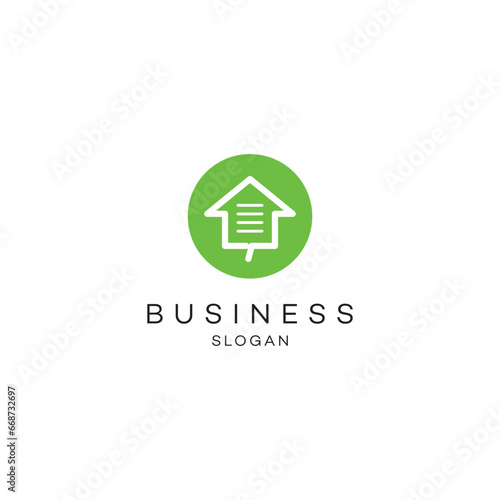 Round circle line home Reat property house building Construction, Logo Design, Brand Identity, flat icon, monogram, business, editable, eps, royalty free image, corporate brand, creative, icon photo