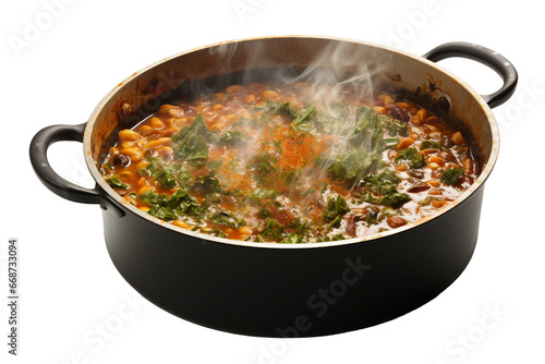 Hot Curry in a Pot Isolated on a Transparent Background