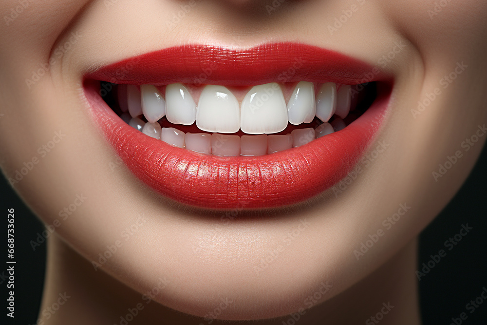 White teeth and red lips White teeth and red lips