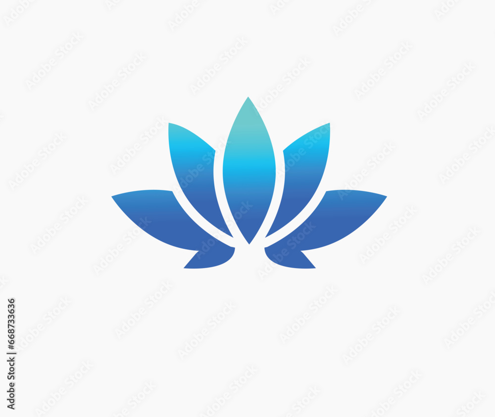 Lotus flower yoga logo design vector.