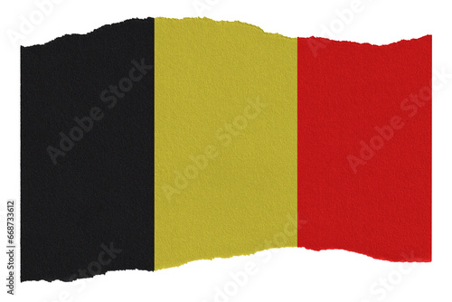 Belgium flag on torn paper