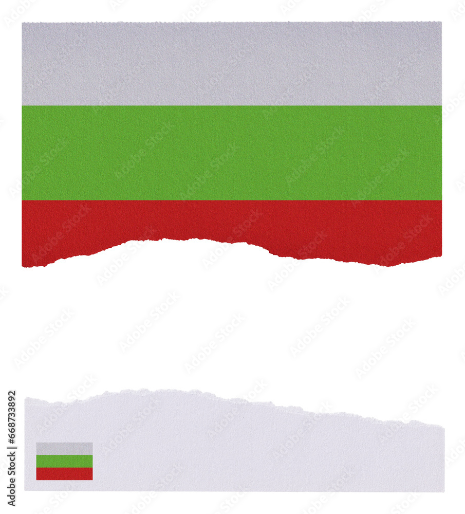 Bulgaria flag isolated on torn paper