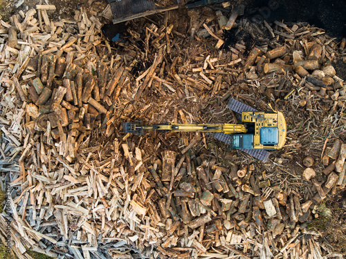 Wallpaper Mural Construction Excavator from an aerial view Torontodigital.ca