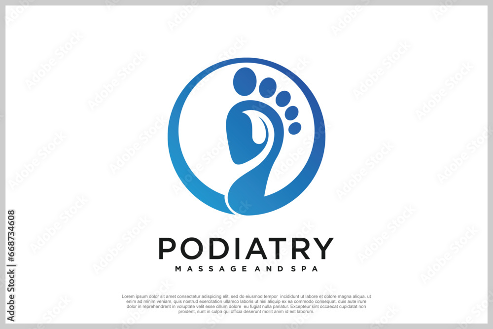 Reflexology logo design with podiatry and foot clinic unique concept Premium Vector Reflexology logo design with podiatry and foot clinic unique concept Premium Vector