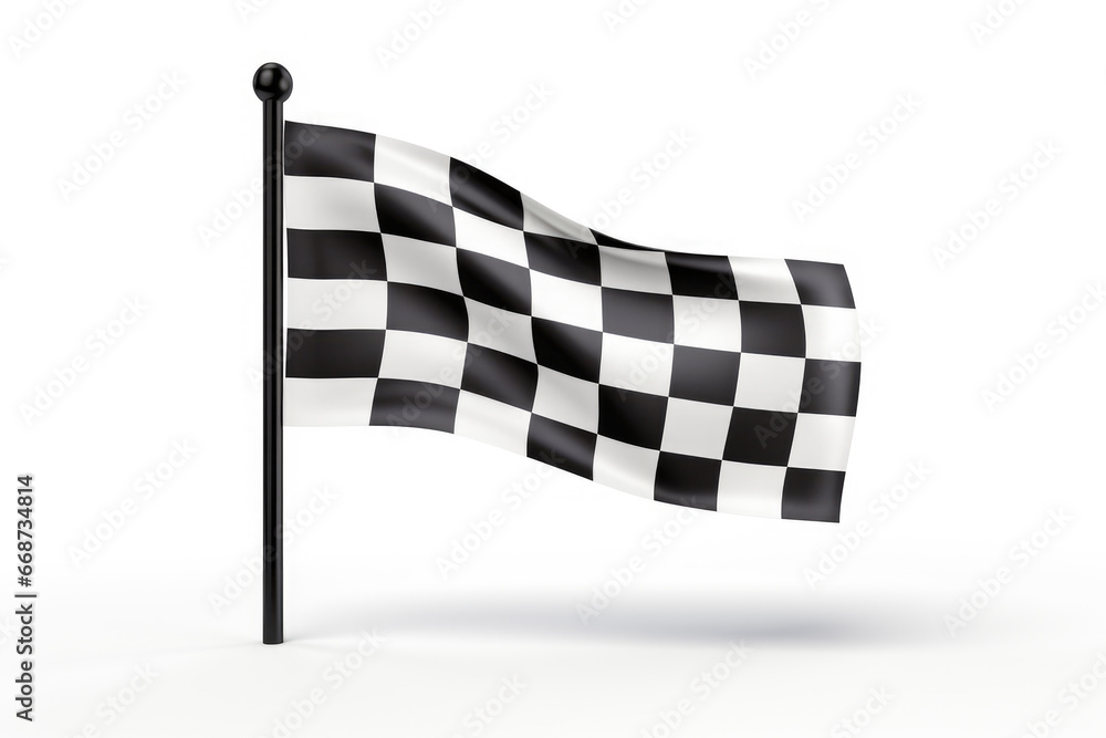 Fototapeta premium racing flag isolated on white background