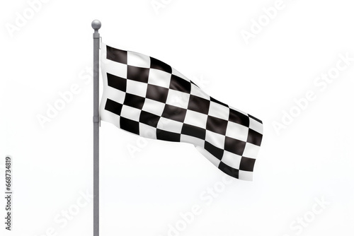isolated checkered flag waving