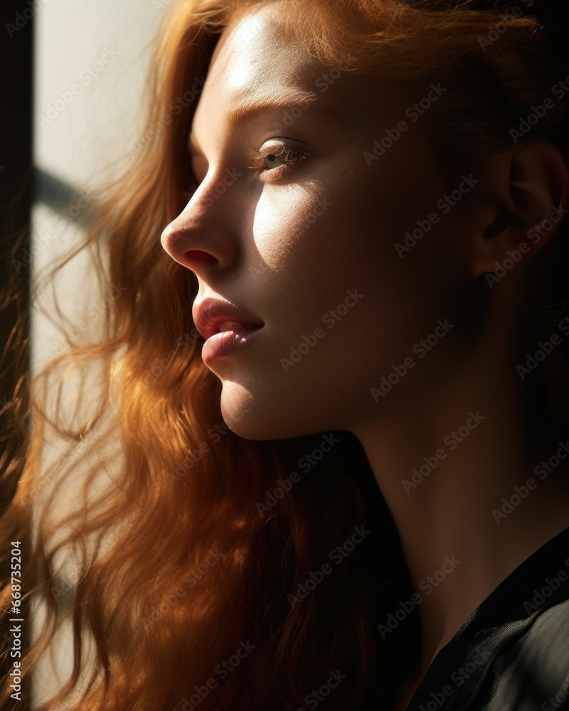 Beautiful lady with vibrant red hair and captivating blue eyes. Beautiful lady with vibrant red hair and captivating blue eyes.