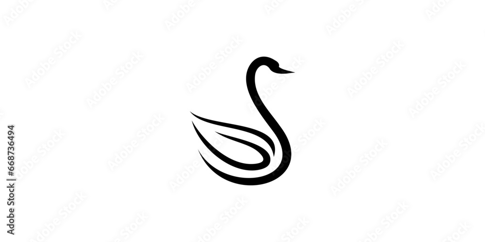 swan logo - obrazy, fototapety, plakaty 