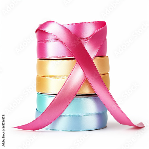 Pink ribbon symbolizing breast cancer awareness