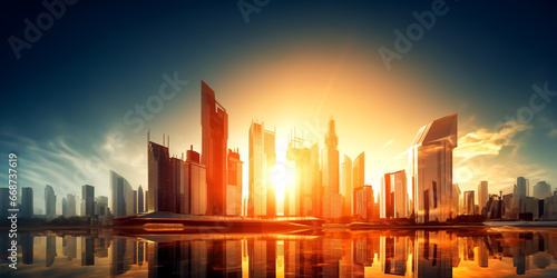 Panorama of cityscape photography