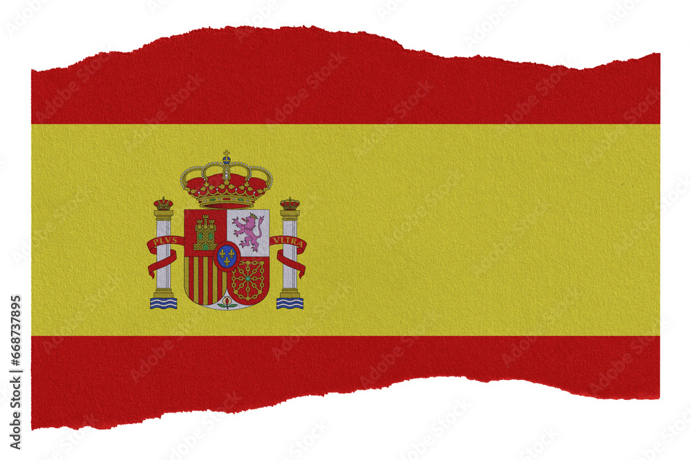 Obraz premium Spain flag on torn paper