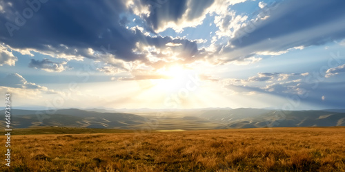 Natural landscape with photograph in the summer