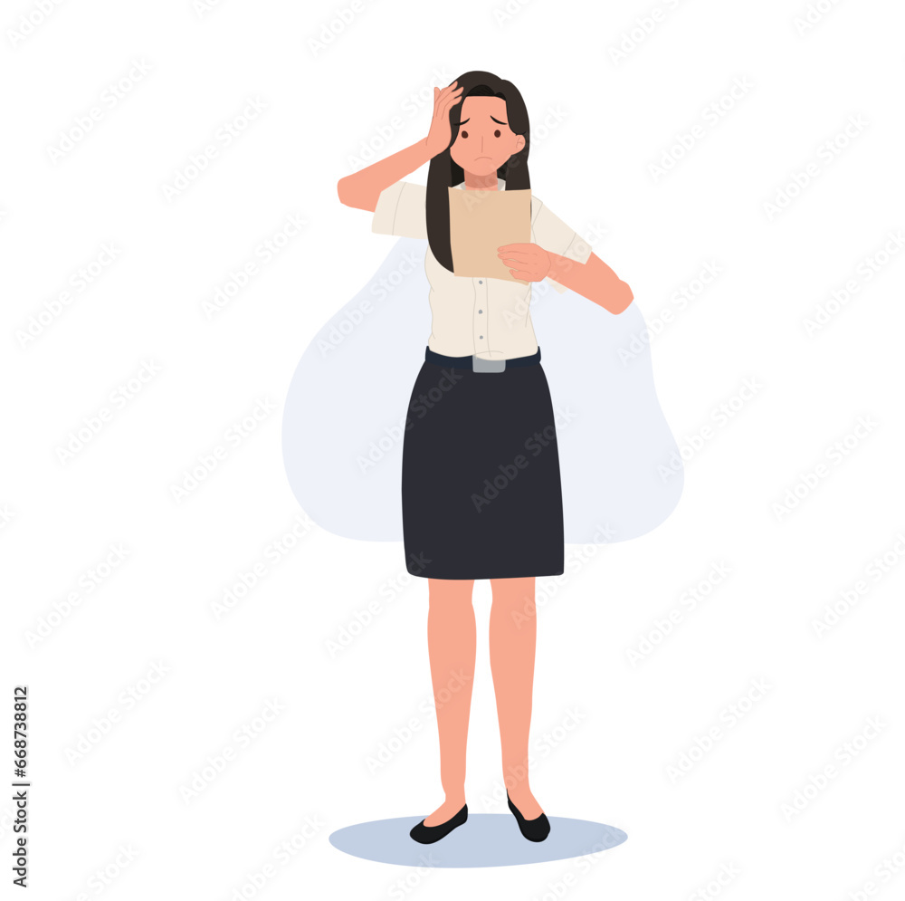 Stressed Thai University Student in Uniform is Worried About Grades Stressed Thai University Student in Uniform is Worried About Grades