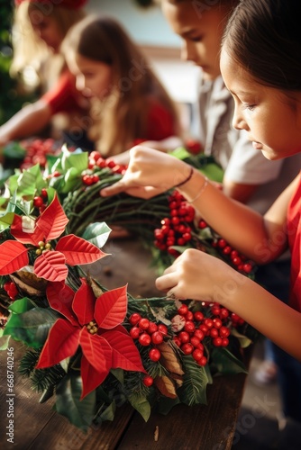 Kids are making a Christmas...