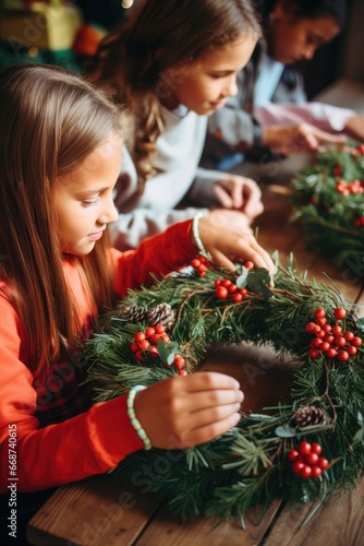 Kids are making a Christmas...