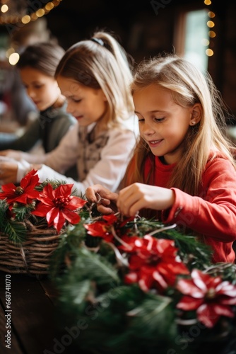 Kids are making a Christmas...