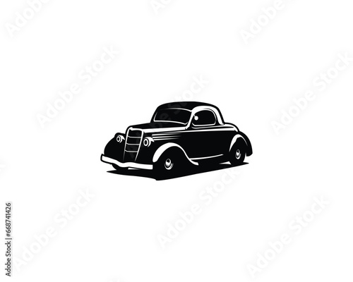 1932 Ford coupe. isolated white background shown from the front. premium vector design. best for logo, badge, emblem, icon, sticker design