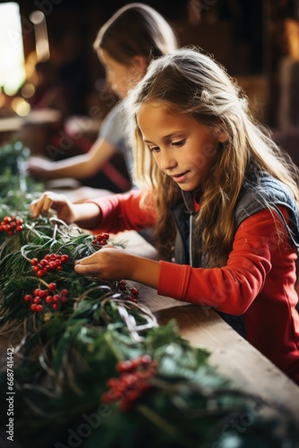 Kids are making a Christmas...