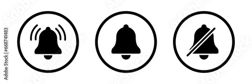 Notification bell icon set