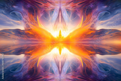 Generative AI of astral plane inhabited by ethereal beings