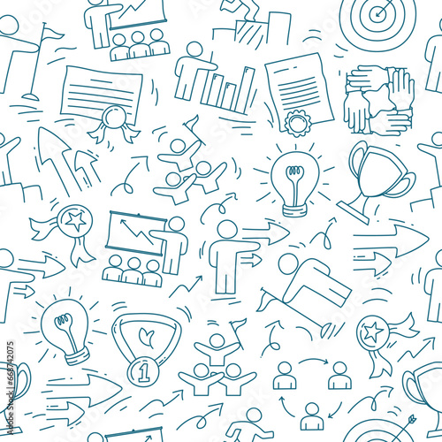 Success business career seamless pattern design.