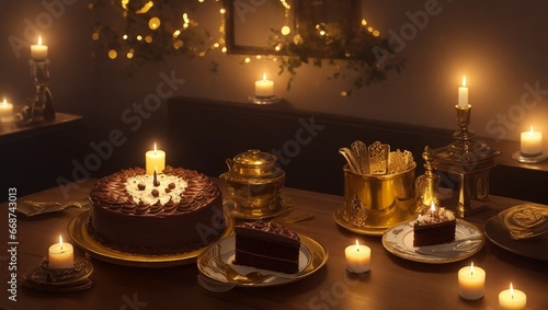 candles with birthday cake 