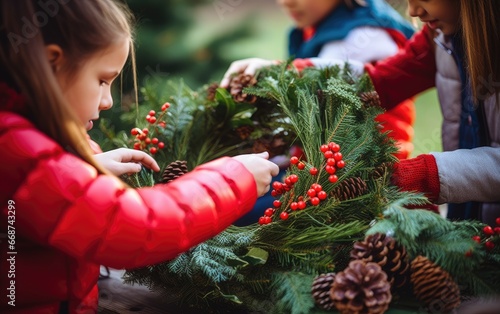 Kids are making a Christmas...