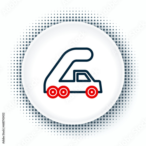 Line Passenger ladder for plane boarding icon isolated on white background. Airport stair travel. Colorful outline concept. Vector