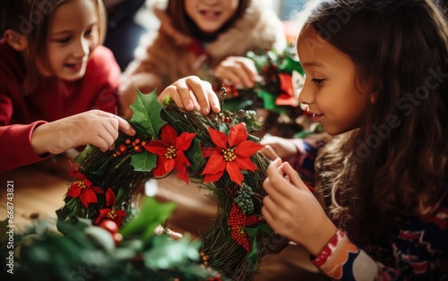 Kids are making a Christmas...