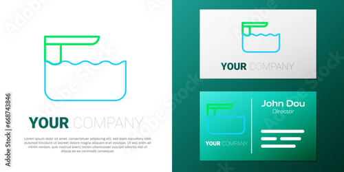 Line Diving board or springboard icon isolated on white background. Colorful outline concept. Vector