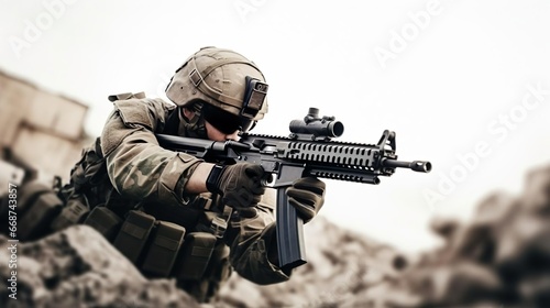 Army ranger during the military operation