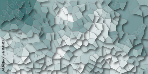 Quartz light Mint Broken Stained Glass Background with White lines. Voronoi diagram background. Seamless pattern with 3d shapes vector Vintage Quartz surface white for bathroom or kitchen 